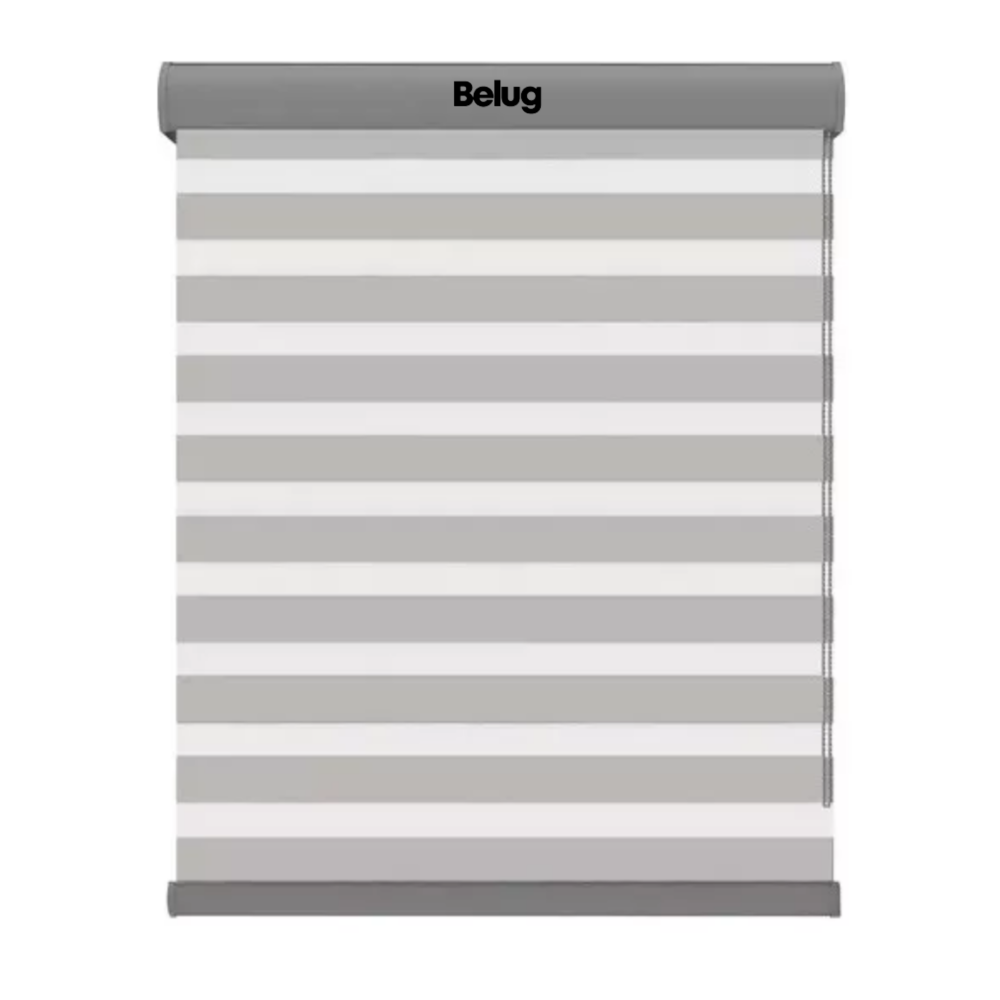 Foto 2 pulgar | Persiana Doble Capa Con Diseño De Cebra Enrollable 100x200cm Gris Con Blanco Belug
