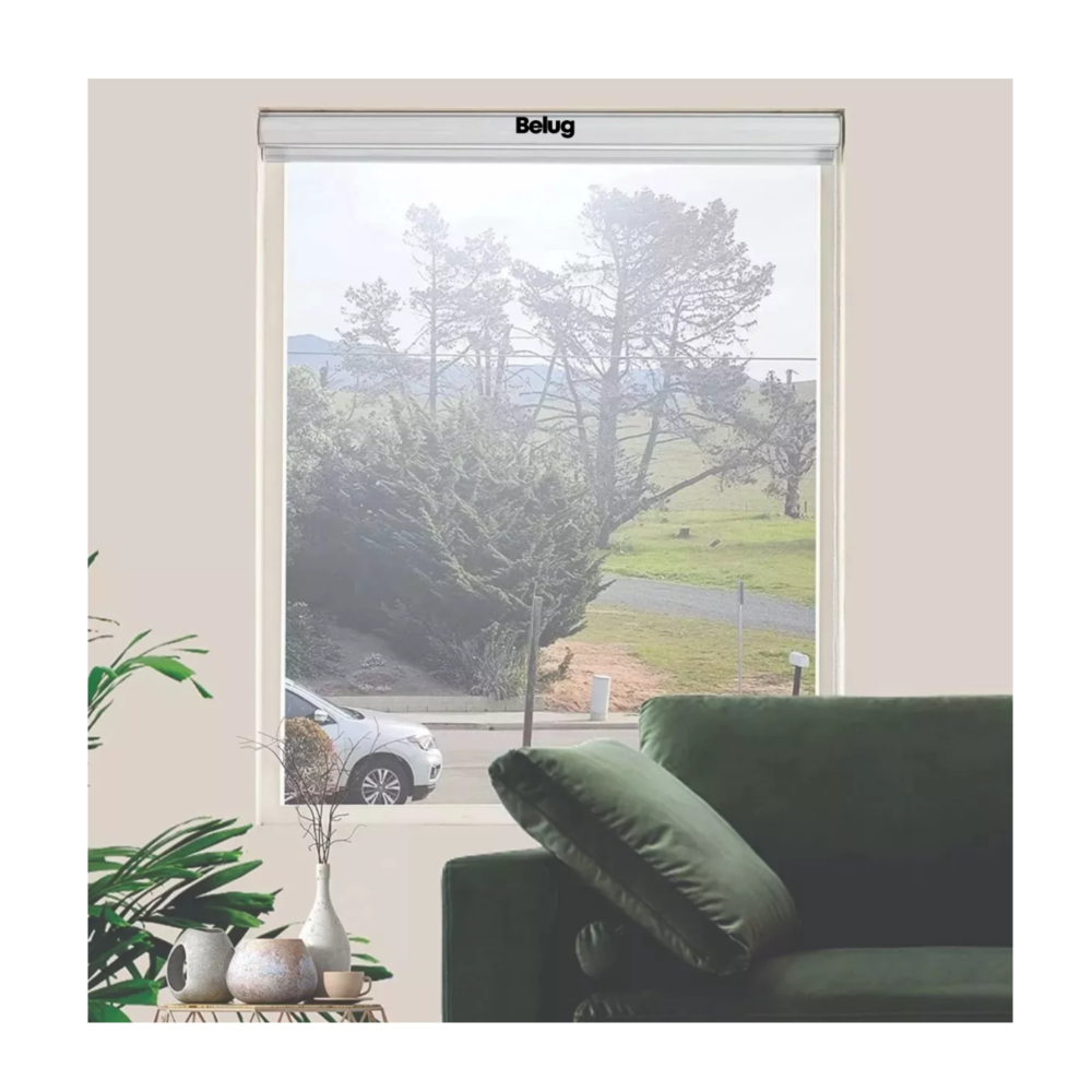 Foto 2 | Persiana Doble Capa Con Diseño De Cebra Enrollable 100x200cm Gris Con Blanco Belug