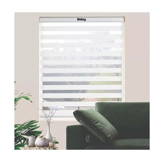 Foto 3 | Persiana Doble Capa Con Diseño De Cebra Enrollable 100x200cm Gris Con Blanco Belug