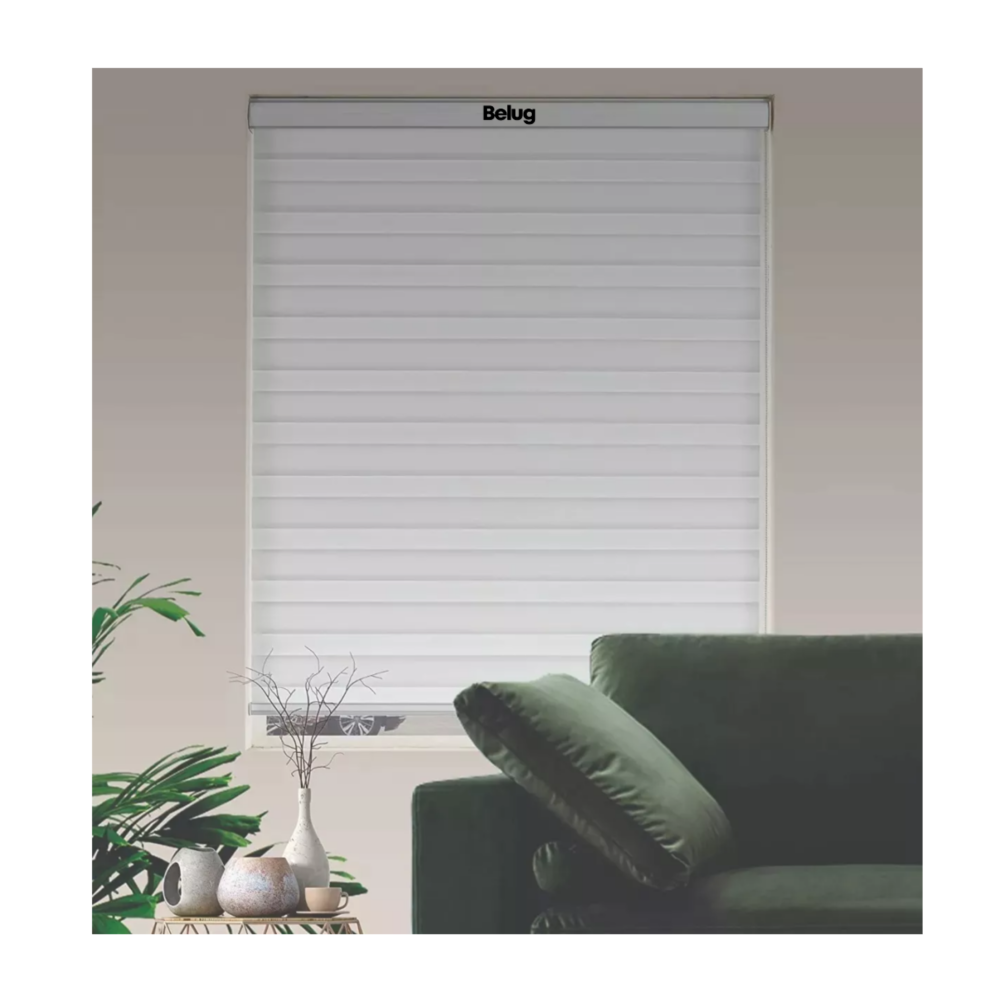 Foto 5 pulgar | Persiana Doble Capa Con Diseño De Cebra Enrollable 100x200cm Gris Con Blanco Belug