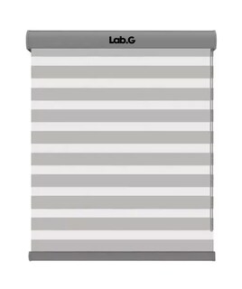 Foto 1 | Persiana Doble Capa Con Diseño De Cebra Enrollable 100x200cm Gris Con Blanco
