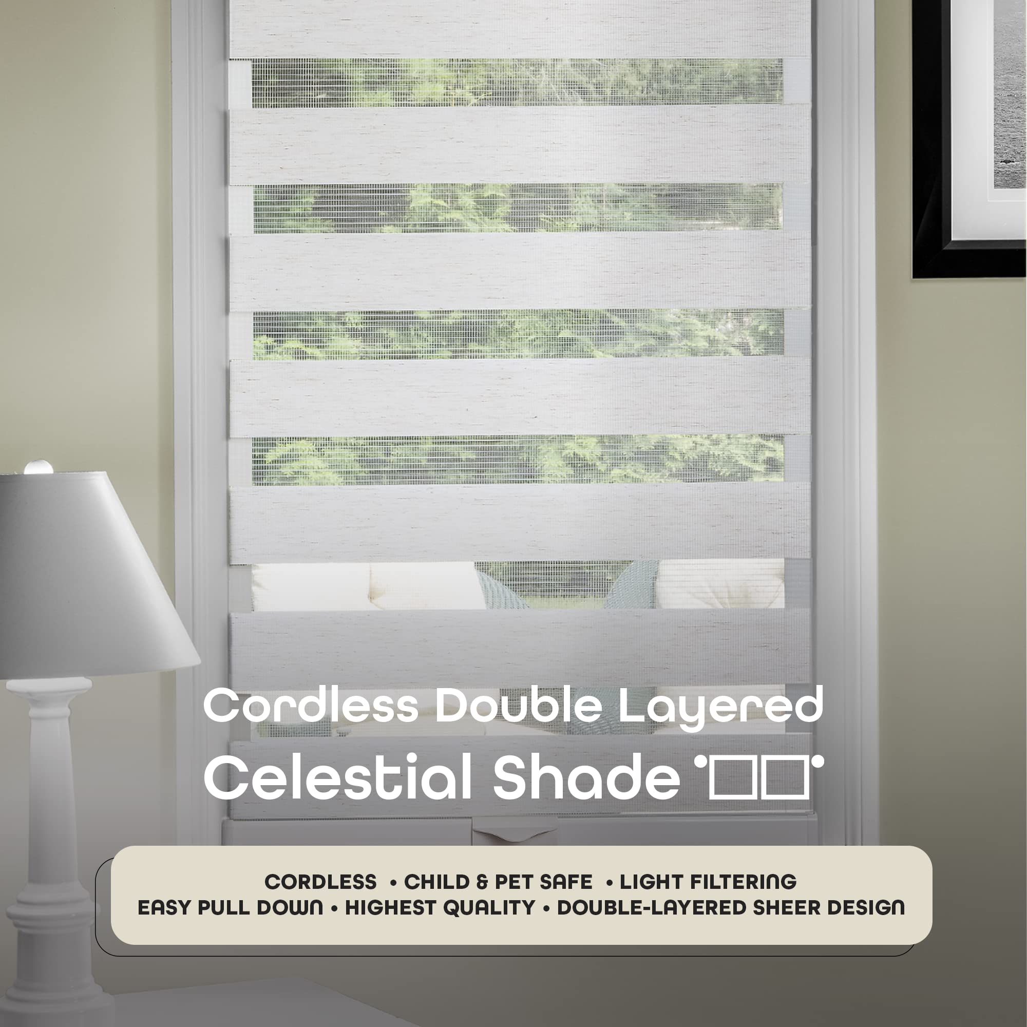 Foto 2 | Persiana Enrollable Achim Celestial Sheer, 76 X 183 Cm, Lino - Venta Internacional.
