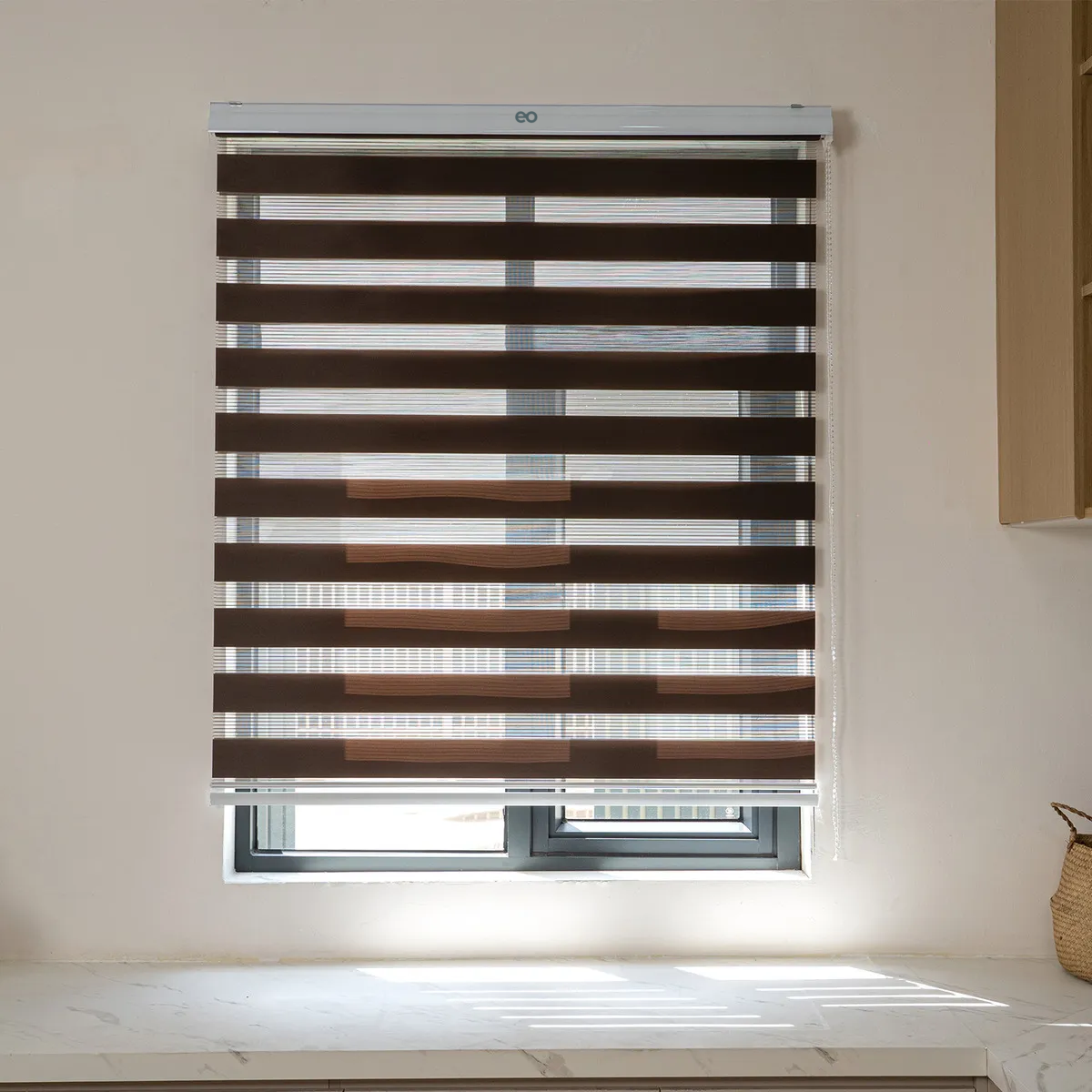 Foto 3 pulgar | Persiana Doble Capa 100x200 Cm Enrollable  Eo Safe Imports Esi-20469 Cafe