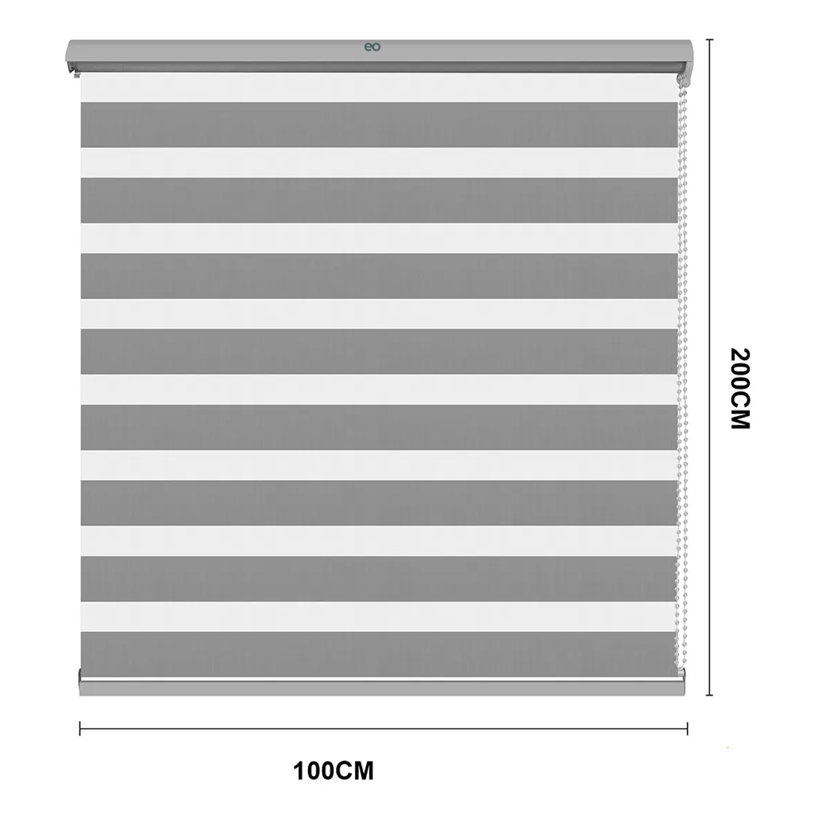 Foto 5 pulgar | Persiana Doble Capa 100x200 Cm Enrollable Eo Safe Imports Esi-20471 Gris
