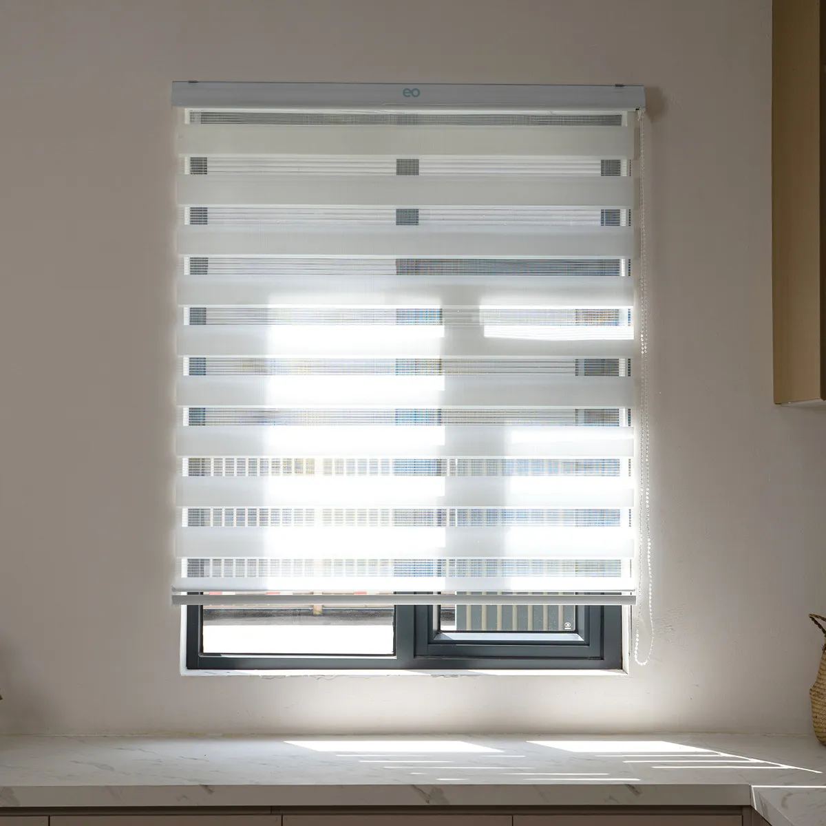 Foto 2 | Persiana Doble Capa 100x200 Cm Enrollable Eo Safe Imports Esi-20468 Blanco