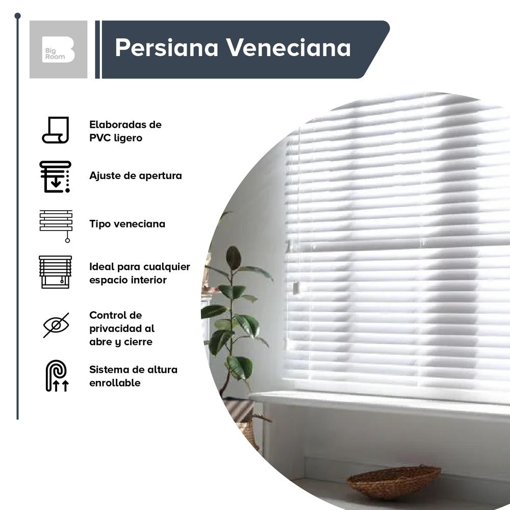 Foto 2 | Persiana Horizontal Enrollable Big Room 160 x 120 Ajustable Blanca