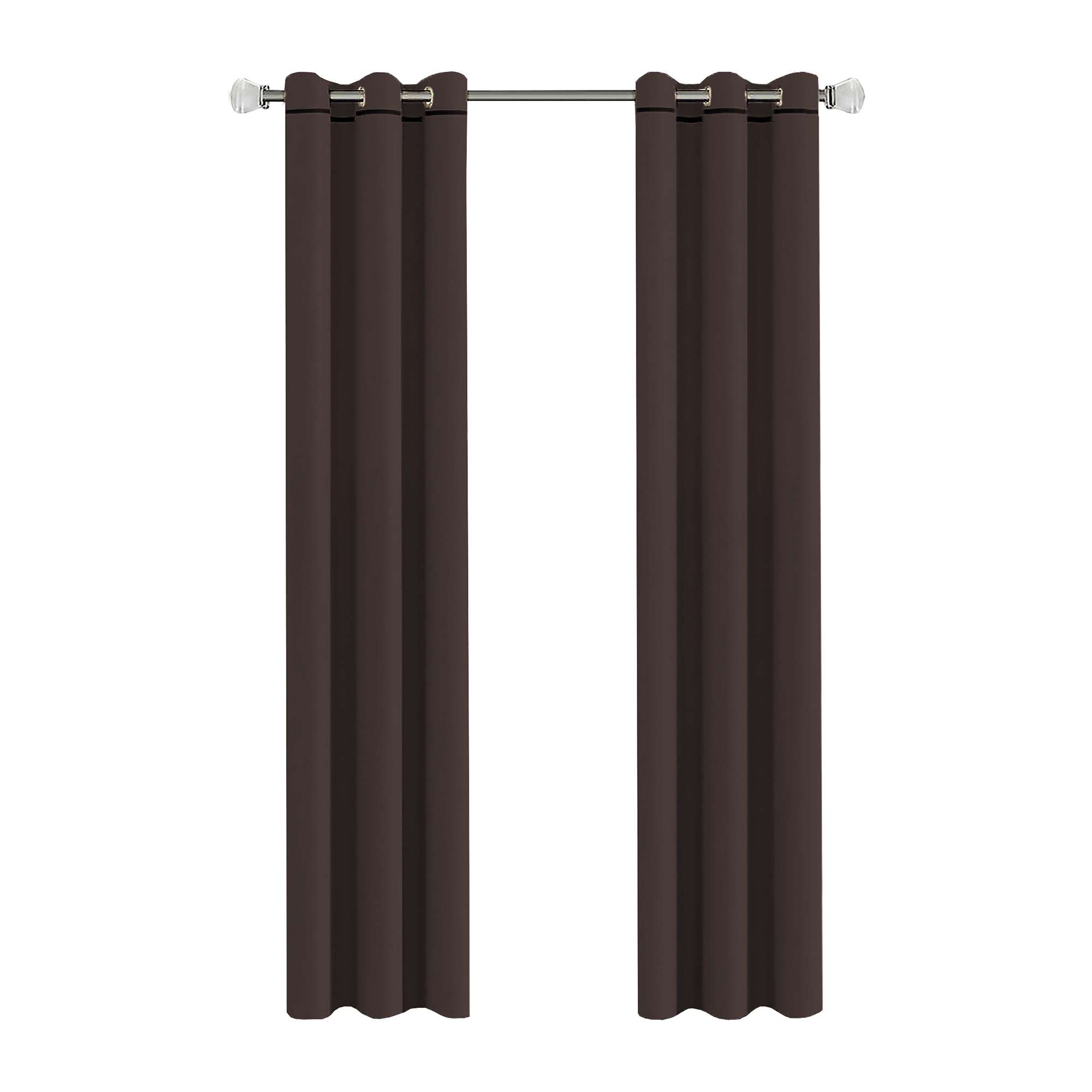 Foto 2 pulgar | Cortinas Black Out Lisas Color Chocolate Con Argollas