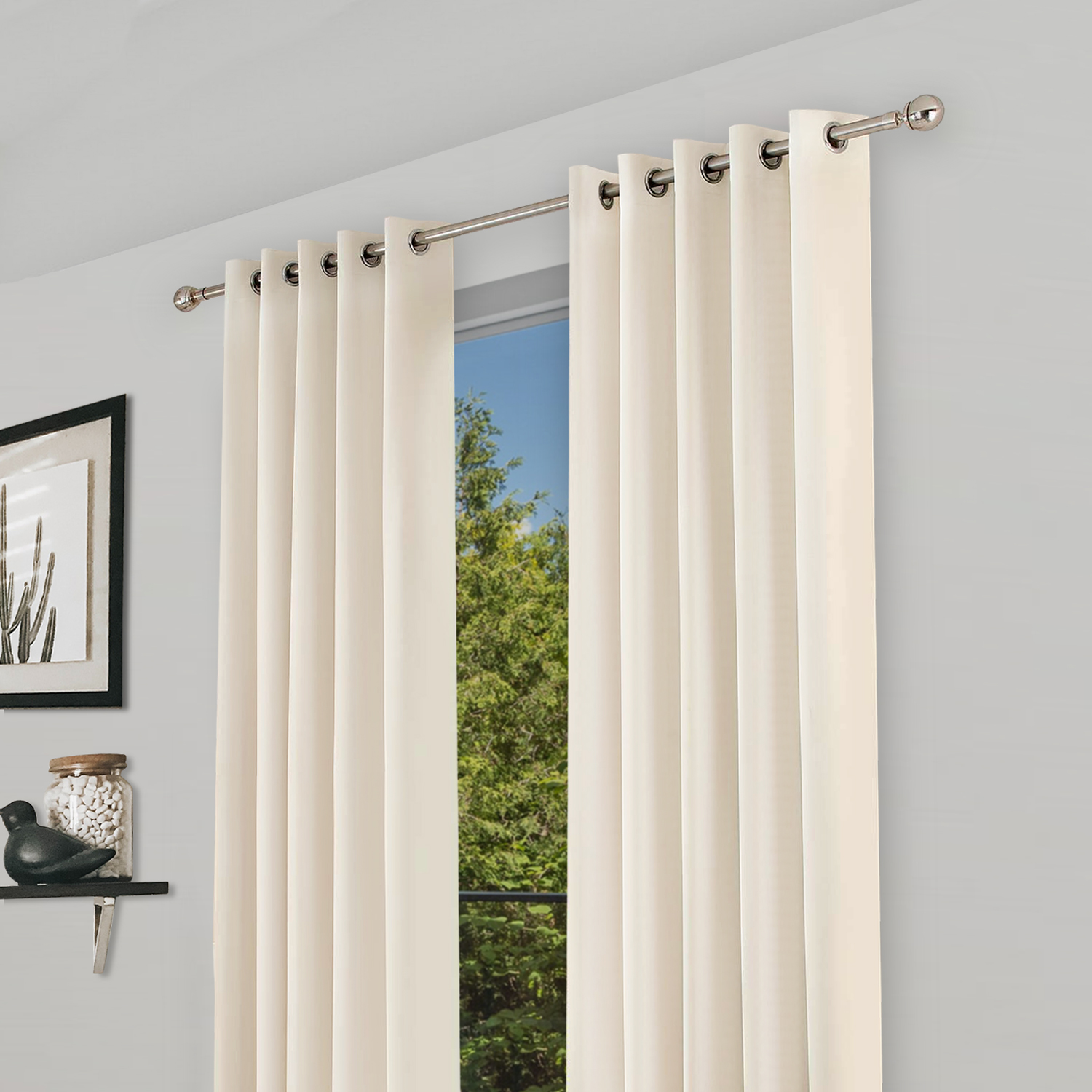Foto 2 | Cortina Beige Blackout Gruesa Ventana 274 X 213 Cm Dos Paneles