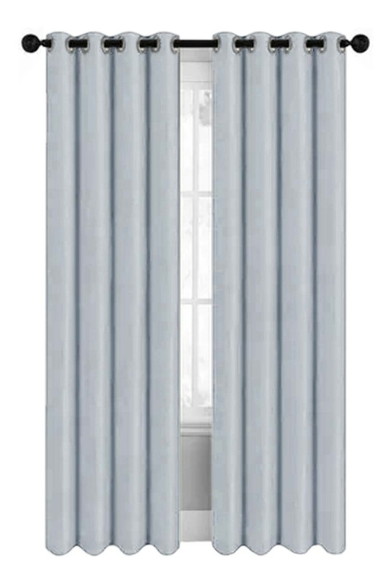 Foto 1 | Cortina Gris Blackout Gruesa Ventana 274 X 213 Cm Dos Paneles