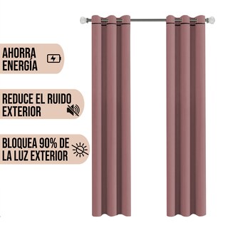 Foto 2 | Cortinas Black Out Aquila C8080 color Rosa Palo Lisas con Argollas