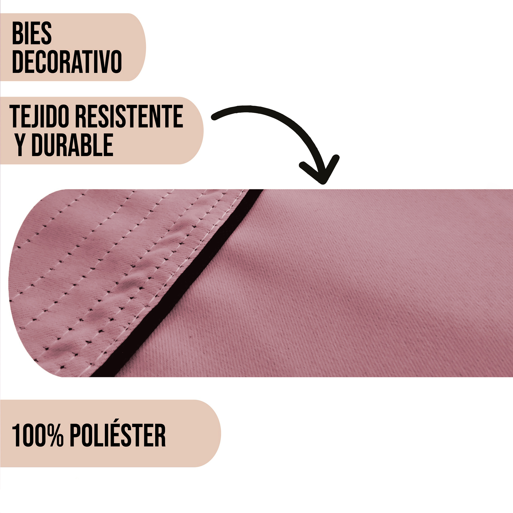 Foto 5 pulgar | Cortinas Black Out Aquila C8080 color Rosa Palo Lisas con Argollas