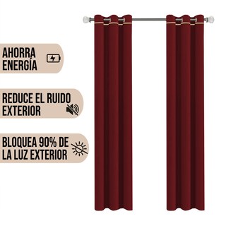 Foto 2 | Cortinas Black Out Lisa color Tinto Aquila Con Argollas