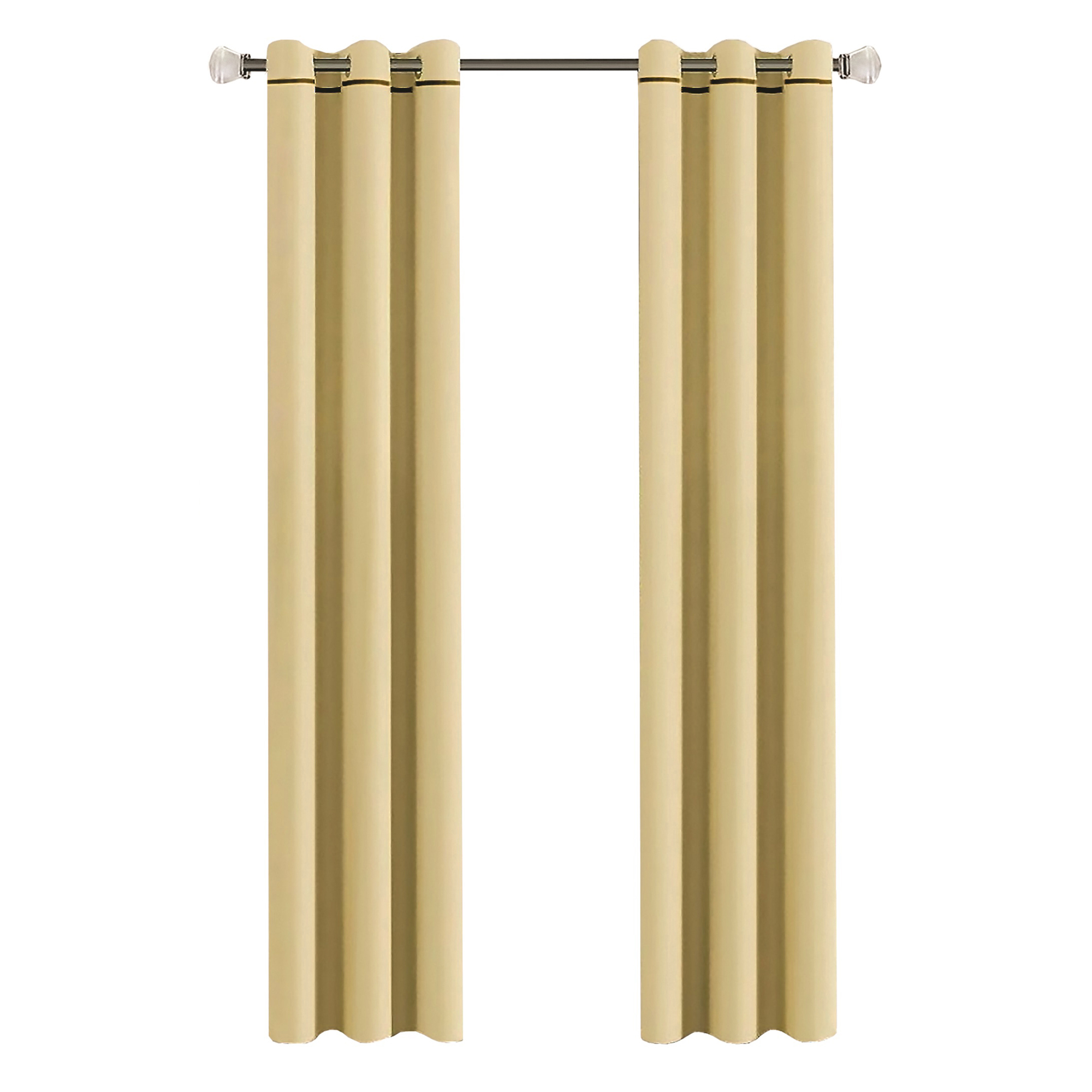 Cortinas Aquila Black Out Lisa Beige con Argollas 2.20 X 2.75