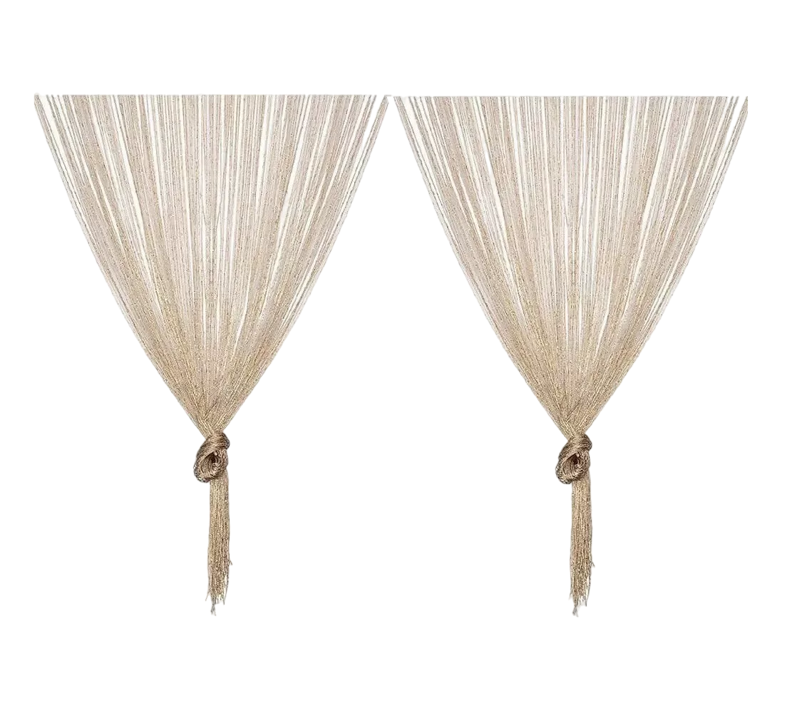 Cortinas Decorativas Belug de Hilo con Flecos 2 Piezas