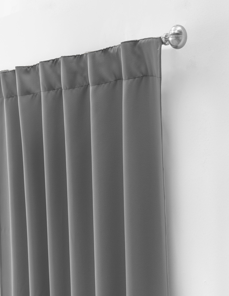 Foto 5 pulgar | Cortinas Vianney Blackout Larga Catania color Gris