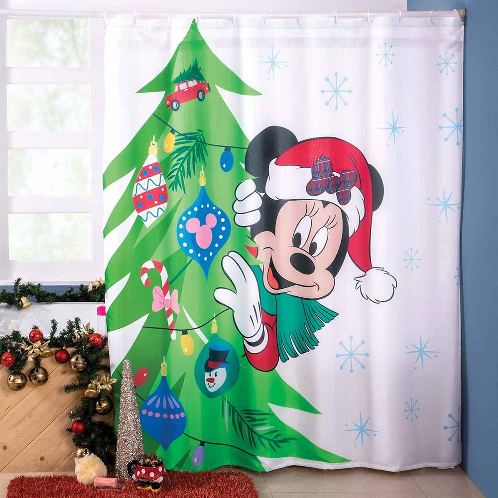 Foto 3 pulgar | Cortina de Baño Concord Mickey Mouse Christmas