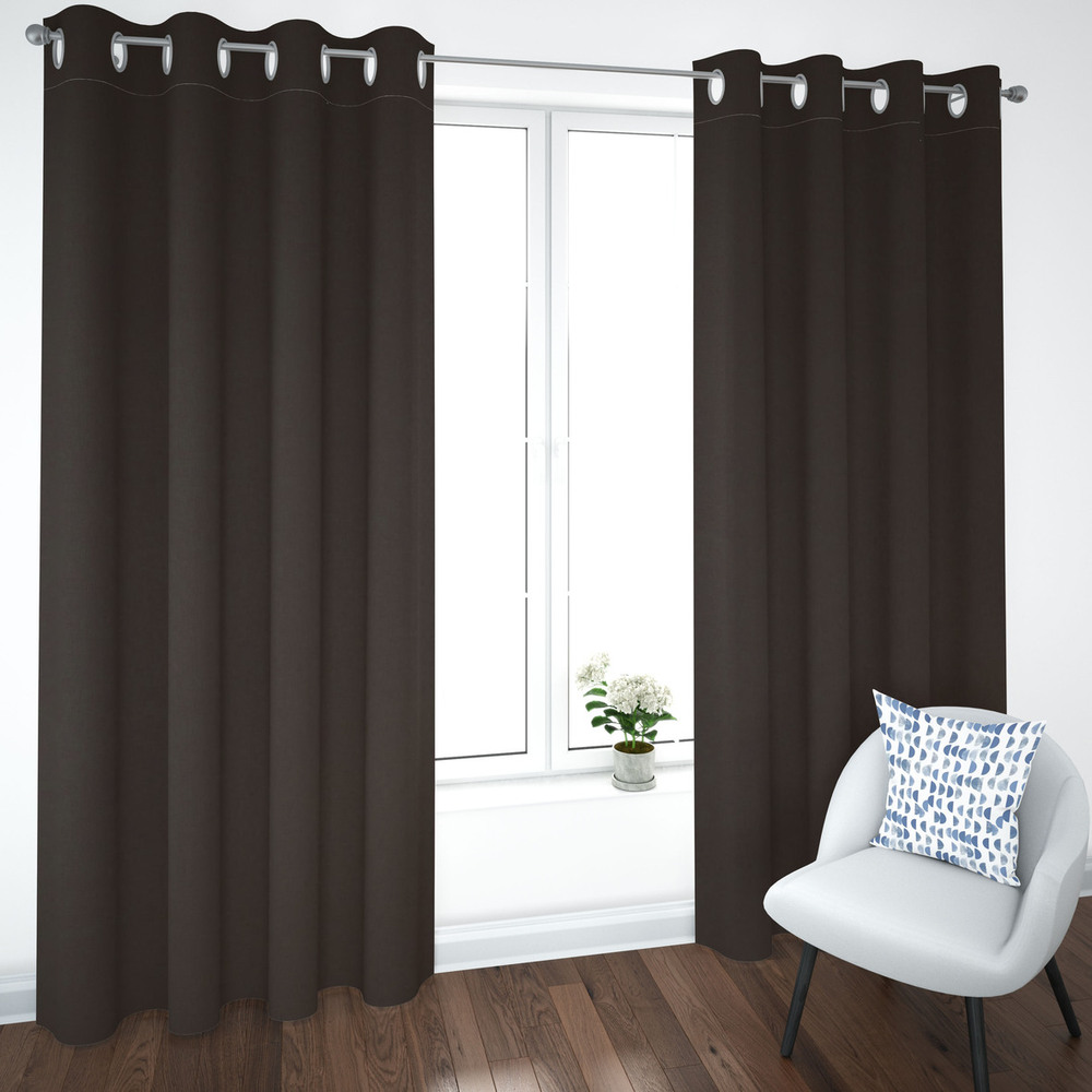 Foto 3 pulgar | Par de Cortinas Rebeca Blackout color Chocolate Premium