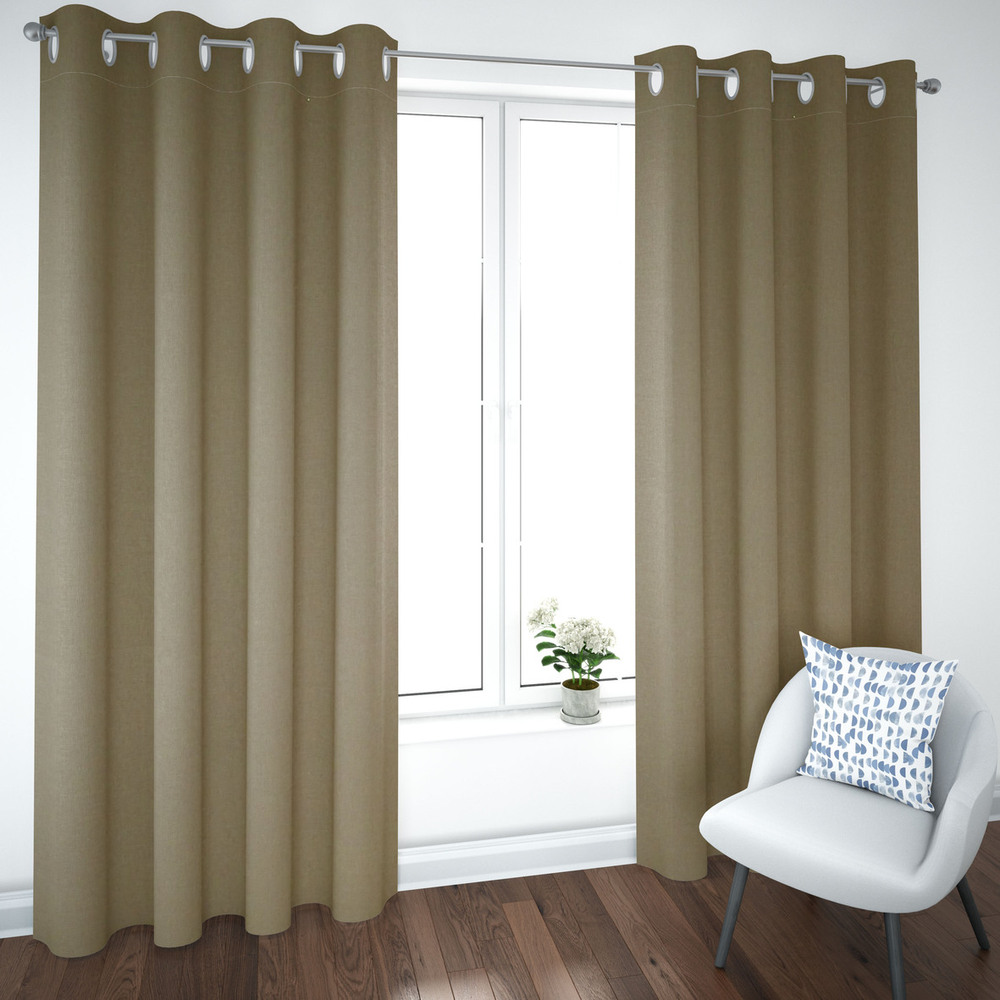 Foto 3 pulgar | Par de Cortinas Rebeca Blackout color Beige Premium
