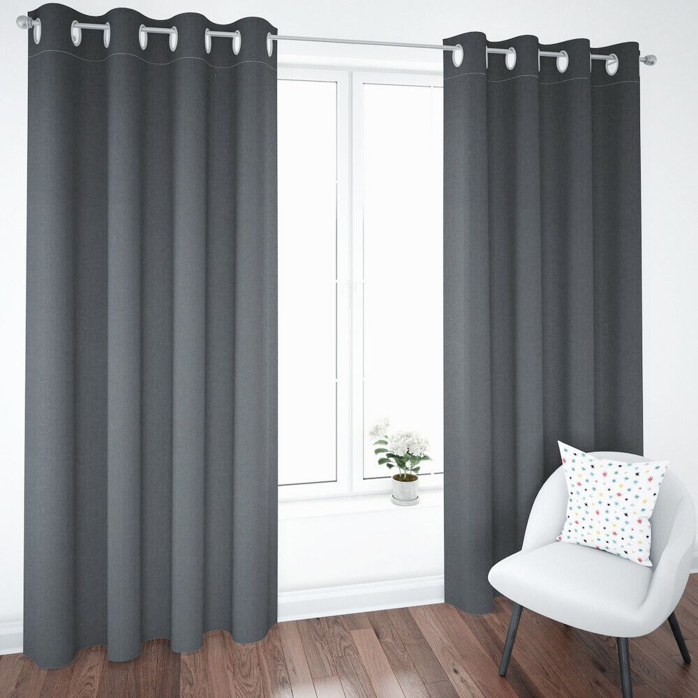 Foto 2 pulgar | Par De Cortinas Rebeca Blackout Gris Claro Premium