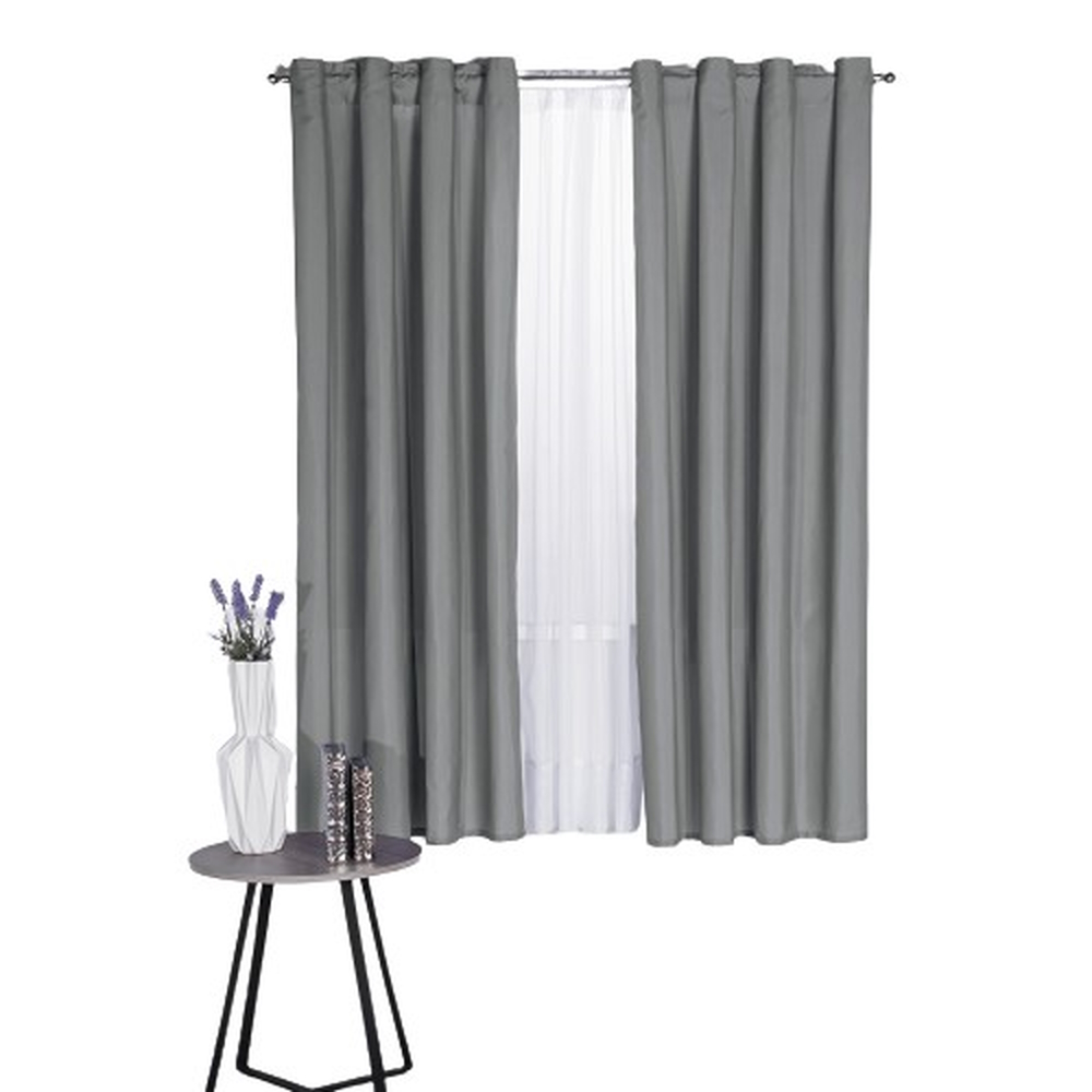 Cortina Decorativa Concord CDEU352 Gris Liso