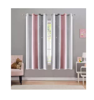 Foto 2 | Cortinas Blackout 200 x 130 cm 2 Paneles Rosa y Gris