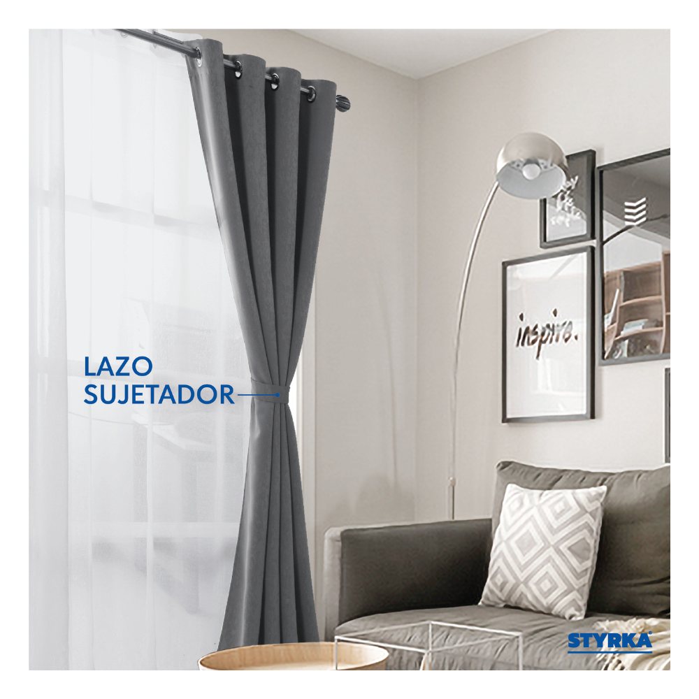 Foto 5 pulgar | Cortinas Blackout Styrka Con Aislamiento Térmico 1.32 X 2.13m color Gris