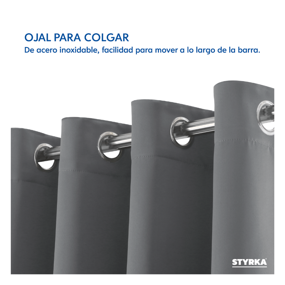 Foto 6 pulgar | Cortinas Blackout Styrka Con Aislamiento Térmico 1.32 X 2.13m color Gris