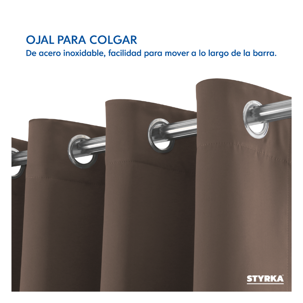 Foto 6 pulgar | Cortinas Blackout Styrka Con Aislamiento Térmico 1.32 X 2.13m color Chocolate