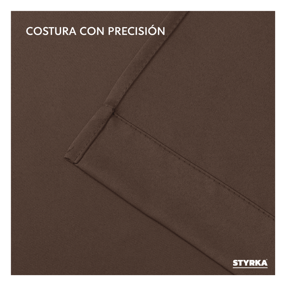 Foto 7 pulgar | Cortinas Blackout Styrka Con Aislamiento Térmico 1.32 X 2.13m color Chocolate