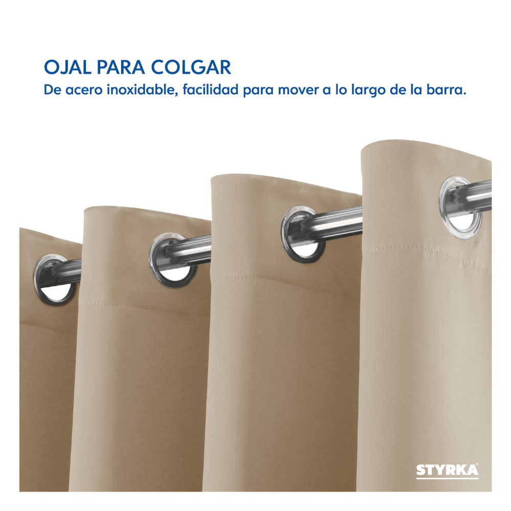 Foto 6 pulgar | Cortinas Blackout Styrka Con Aislamiento Térmico 1.32 X 2.13m color Beige