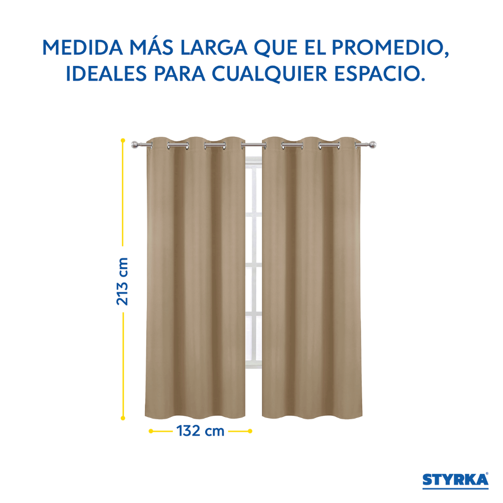 Foto 8 pulgar | Cortinas Blackout Styrka Con Aislamiento Térmico 1.32 X 2.13m color Beige