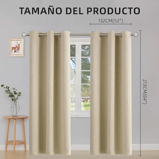 Foto 4 | Cortinas Blackout 2 Paneles B.Kind & Beyond Beige Oscuro