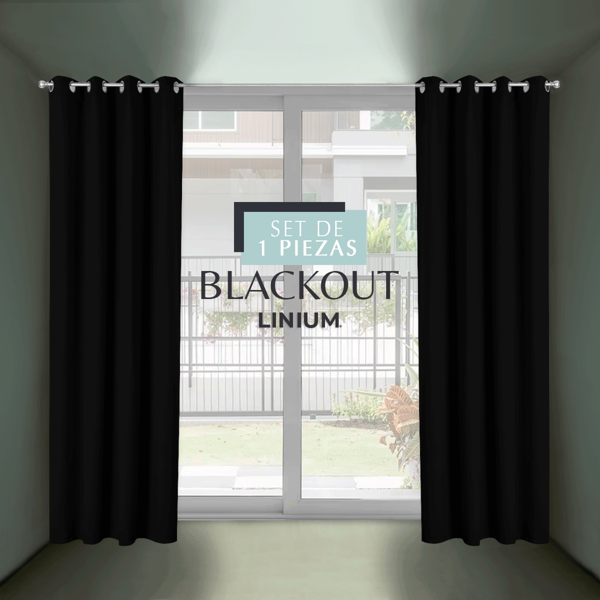 Foto 7 pulgar | Cortinas Linium Blackout Negras Protección Aislante