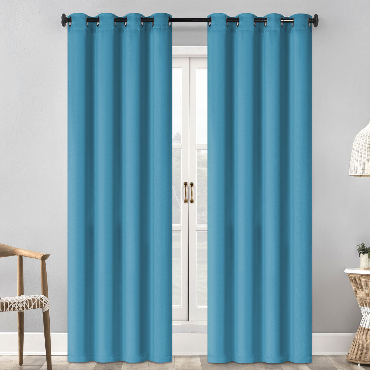 Cortinas Largas Blackout Azules