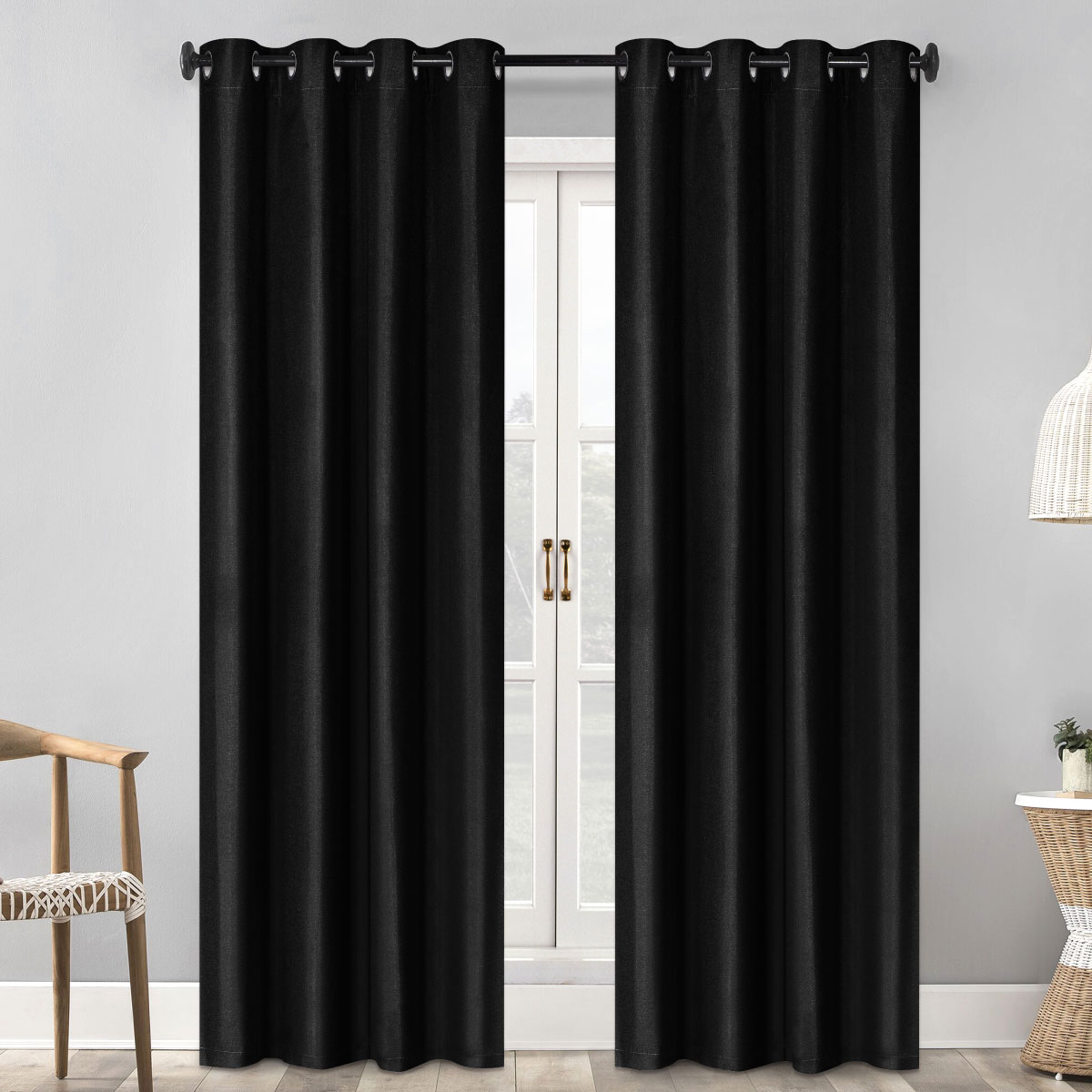 Foto 2 pulgar | Cortinas Blackout Thermal Negras