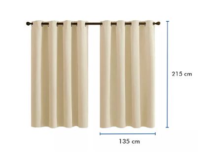 Foto 4 pulgar | Cortinas 2 Paneles 215 x 135 cm Beige