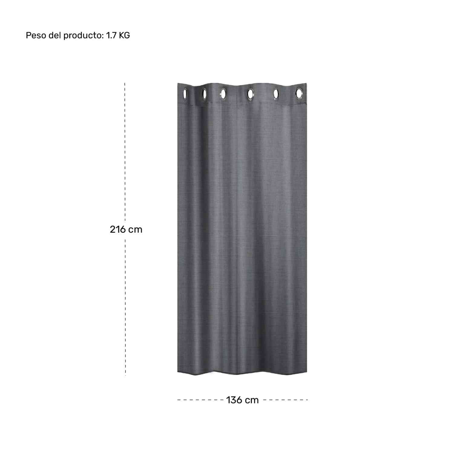 Foto 8 pulgar | Cortinas Blackout Largas Rack & Pack 275 x 216 cm 2 Piezas Gris Oscuro