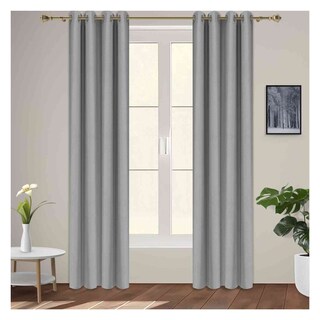 Foto 4 | Cortinas Blackout Largas Tejida Hogar 275x216cm 2 Piezas Gris Claro