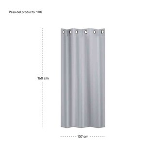 Foto 7 | Cortina Blackout Corta Ventanas Hogar 214x160 2 Piezas Gris