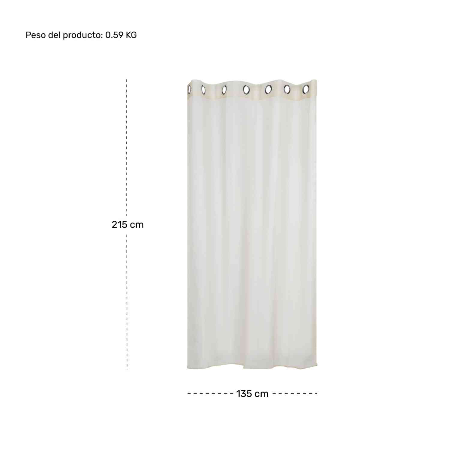 Foto 8 | Cortinas Traslucidas Lino Texturizado Rack & Pack 270 x 215 cm 2 Piezas