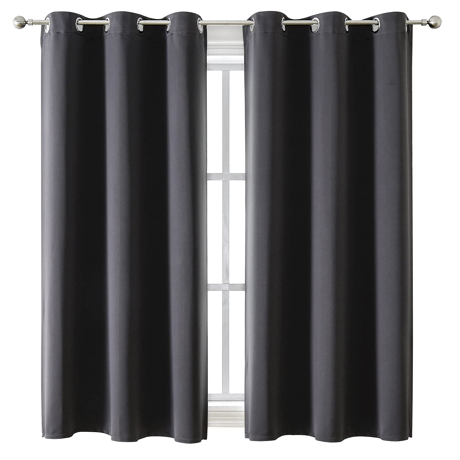 Foto 2 pulgar | Cortinas Chrisdowa con Ojales Opacas Gris Oscuro 107 X 160 cm 2 Piezas - Venta Internacional