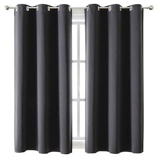 Foto 1 | Cortinas Chrisdowa con Ojales Opacas Gris Oscuro 107 X 160 cm 2 Piezas - Venta Internacional