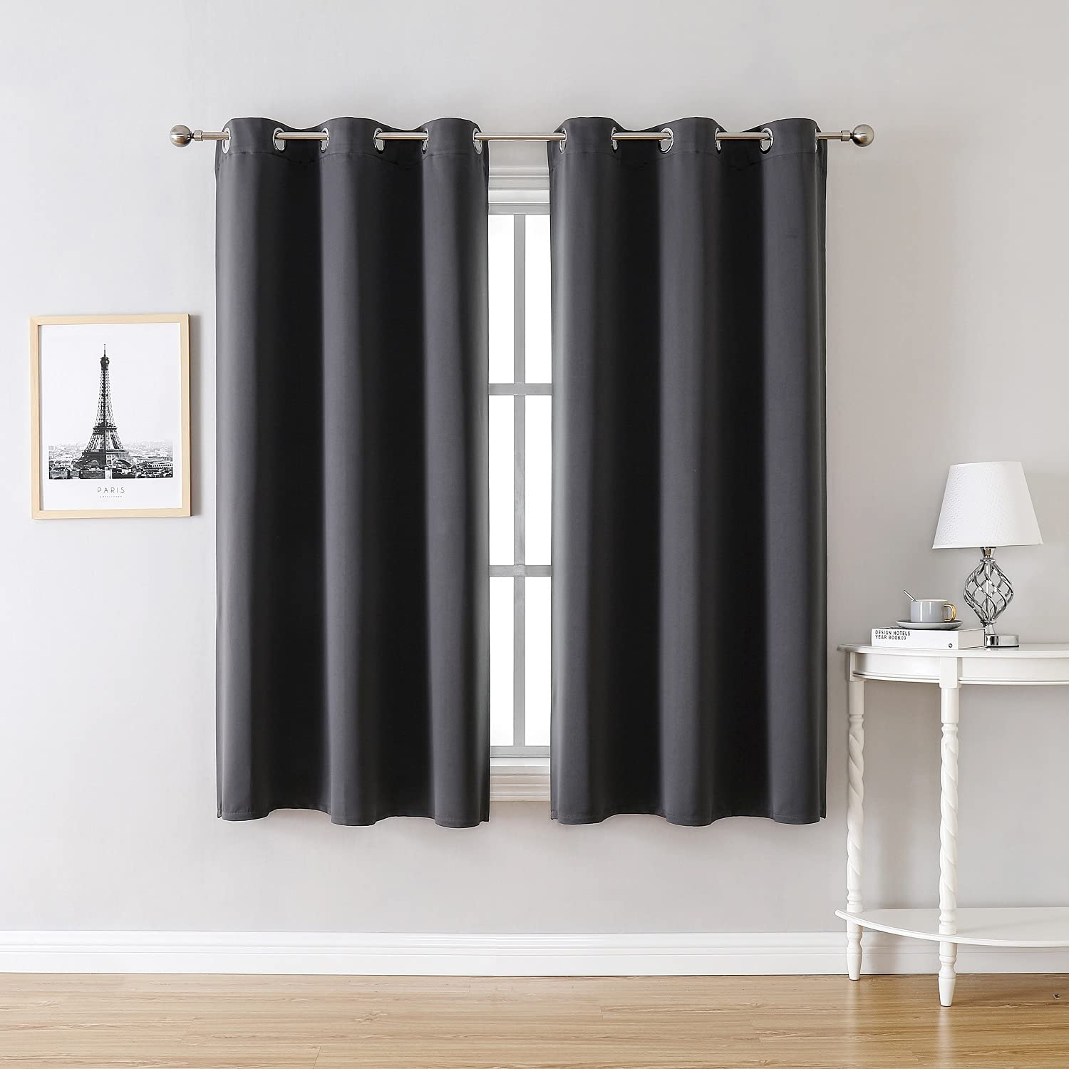 Foto 3 pulgar | Cortinas Chrisdowa con Ojales Opacas Gris Oscuro 107 X 160 cm 2 Piezas - Venta Internacional