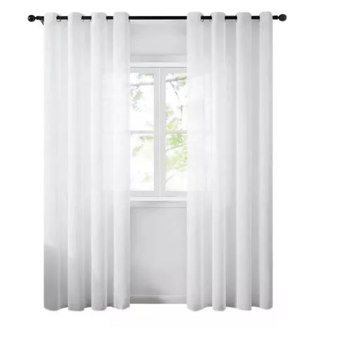 Cortina Traslucida Para Sala Dormitorio 134*213cm 2 Paneles