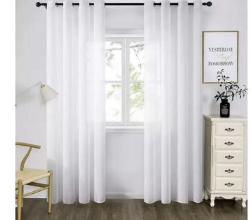 Foto 3 | Cortina Traslucida Para Sala Dormitorio 134*213cm 2 Paneles
