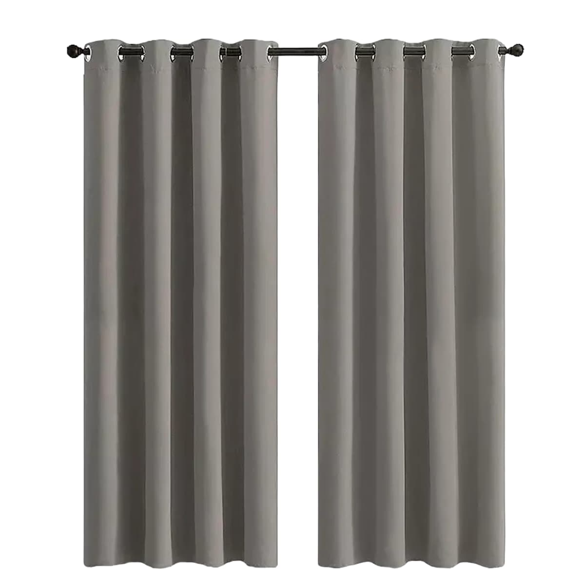 Cortinas Blackout Aislamiento Térmico 2 Paneles Gris Oscuro $709