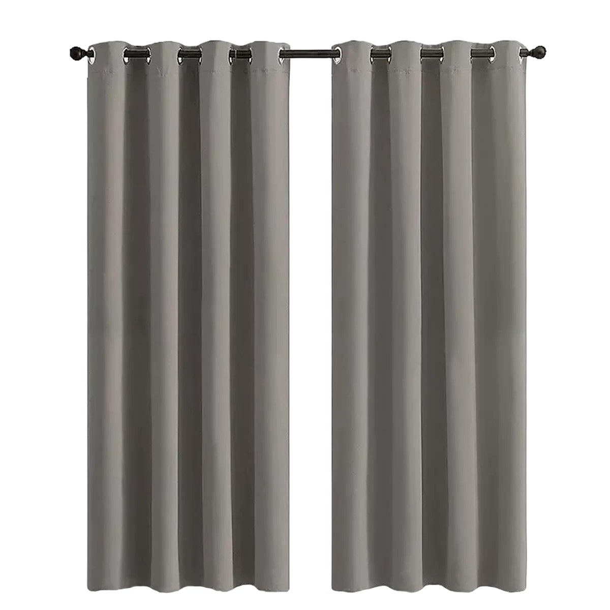 Cortinas Blackout Aislamiento Térmico 2 Paneles Gris Oscuro