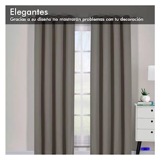Foto 4 | Cortinas Blackout Aislamiento Térmico 2 Paneles Gris Oscuro