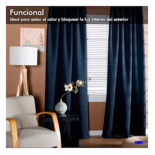 Foto 4 | Cortinas Blackout Aislamiento Térmico 2 Paneles 215 x 135 cm Azul Oscuro