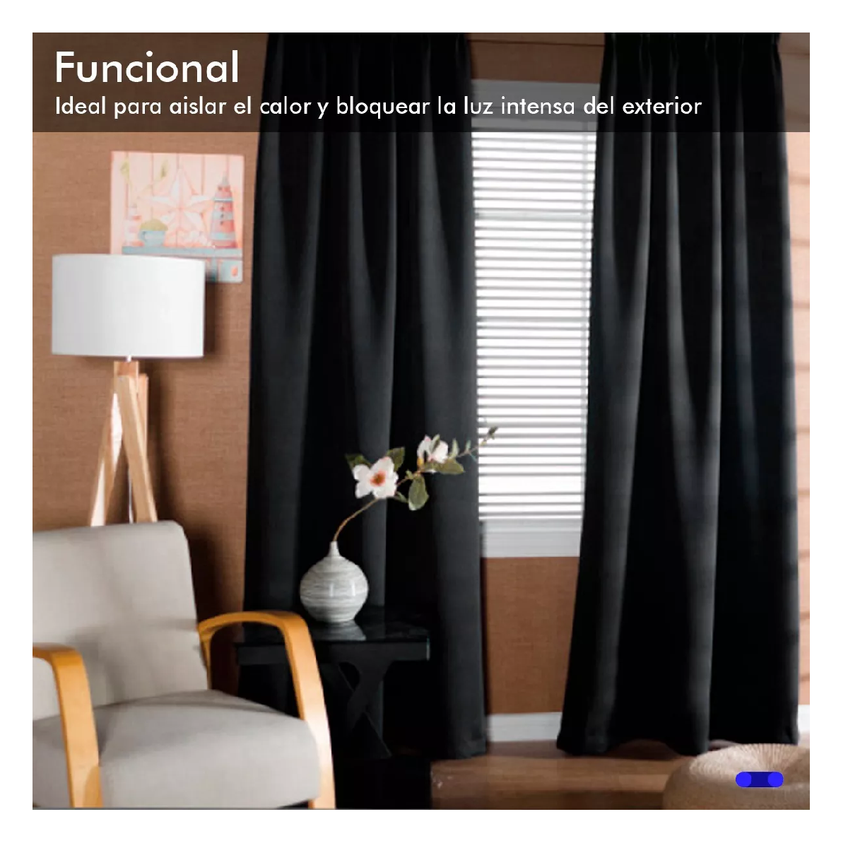 Foto 5 pulgar | Cortinas Kitul Blackout Plus Aislamiento Térmico 2 Paneles 215 x 135 cm Negras